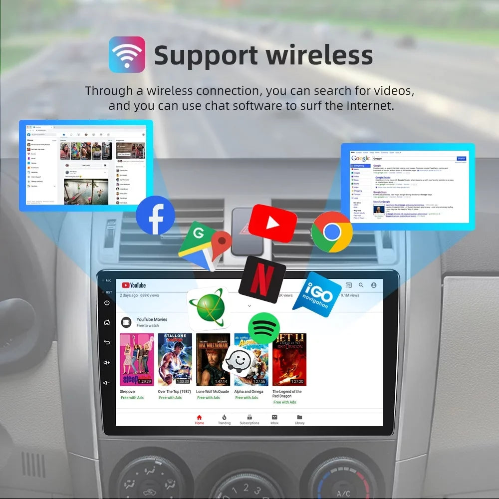 For 2011-2014 Toyota Sienna Radio; Roinvou Android Wireless CarPlay Car Stereo with Android Auto 9 cm Touch Screen Bluetooth Car Radio Support Mirror Link GPS WiFi 2+32G