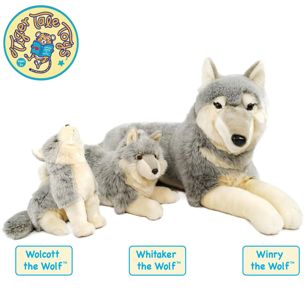 Winry The Wolf - 27 millimeter (Not Including Tail Measurement) Stuffed Animal Plush Dog - by Tiger Tale Toys