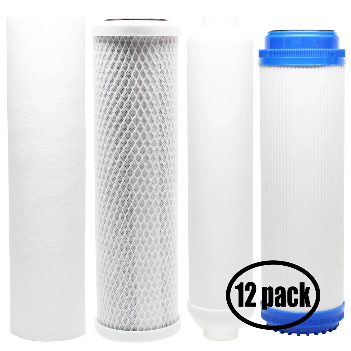 12-Pack Replacement for Filter Kit for Expres Water RO5MXG RO System - Includes Carbon Block Filter; PP Sediment Filter; GAC Filter & Inline Filter Cartridge - Denali Pure Brand