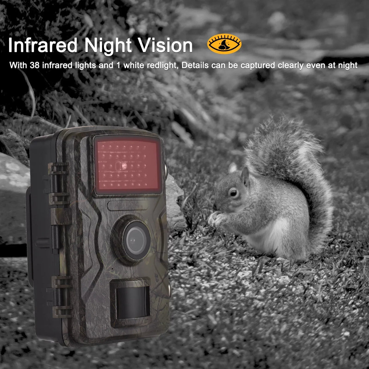 1080P Trail 16MP Wildlife Tracking with 2.0 cm TFT Color Screen 0.8s Trigger Time Supports Infrared Night Vision Motion Activated IP66 Waterproof