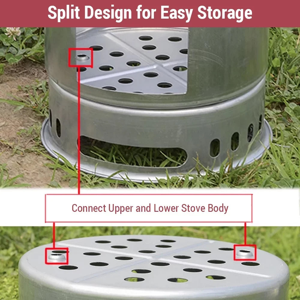 Versatile Camping Stove by [Brand]; Portable Wood Stove for Picnic Backpacking