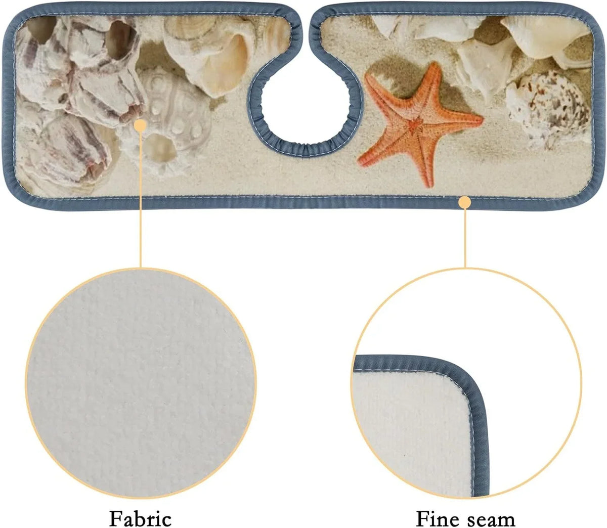 Bestwell 3PCS Faucet Absorbent Mat; Sea Beach Starfishes Summer Washable Sink Splash Guard Drip Catcher; Kitchen Bath Countertop Sinkmat Microfiber Drying Mats