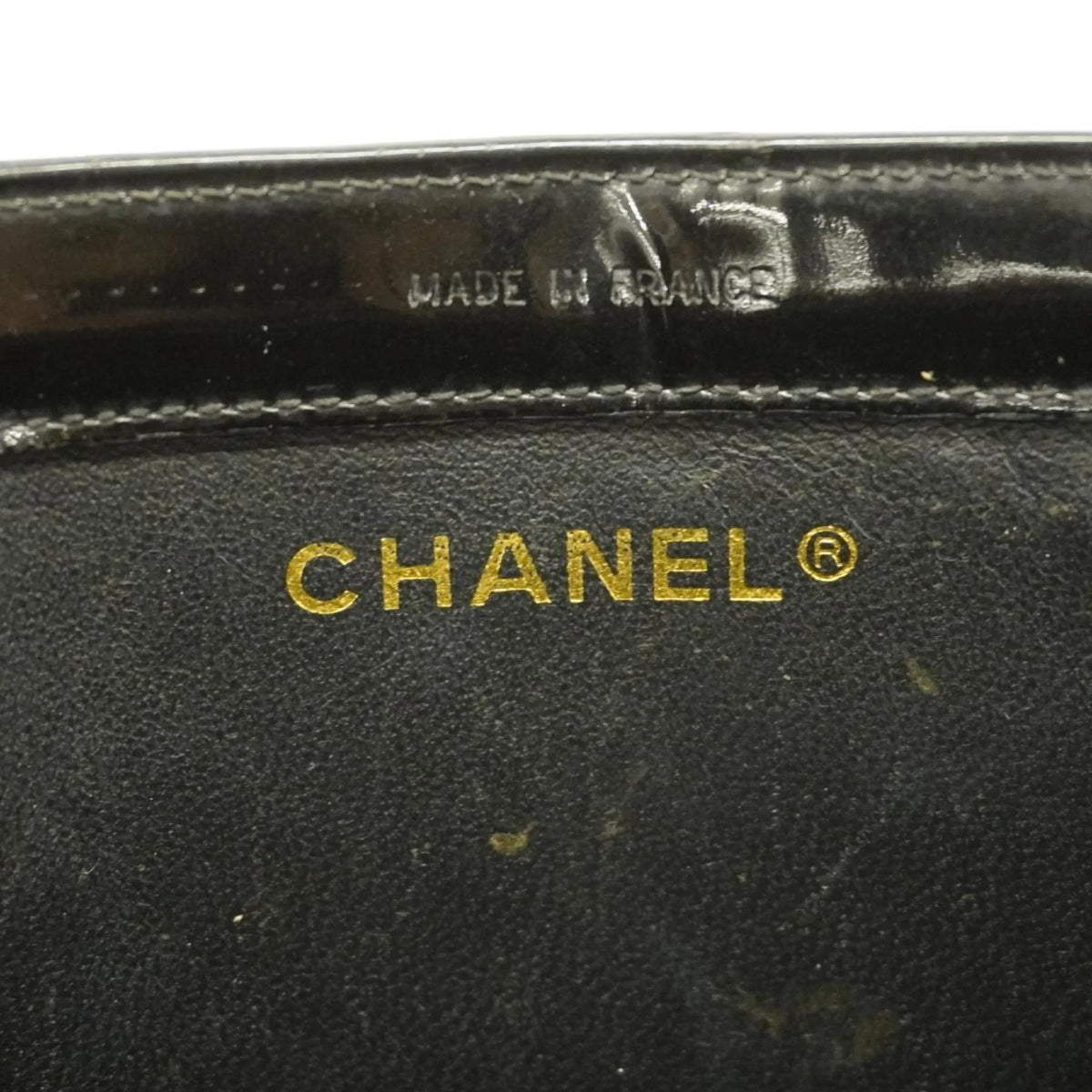 Pre-Owned Chanel Tote Bag Patent Leather Black Champagne Women's (Good)