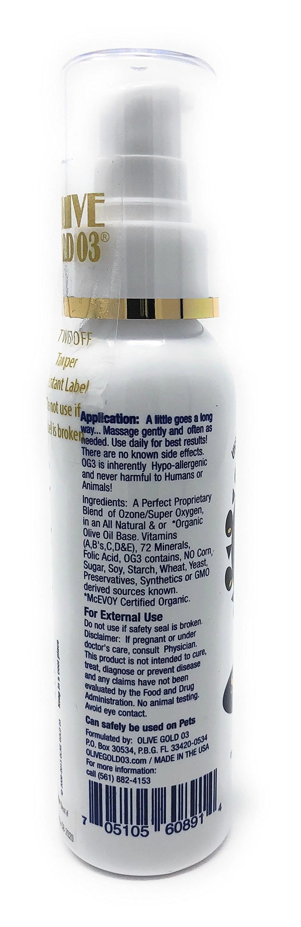 Olive Gold O3 Skin Care Lotion Ozonated Oil Super Oxygen 4oz Stretch Marks