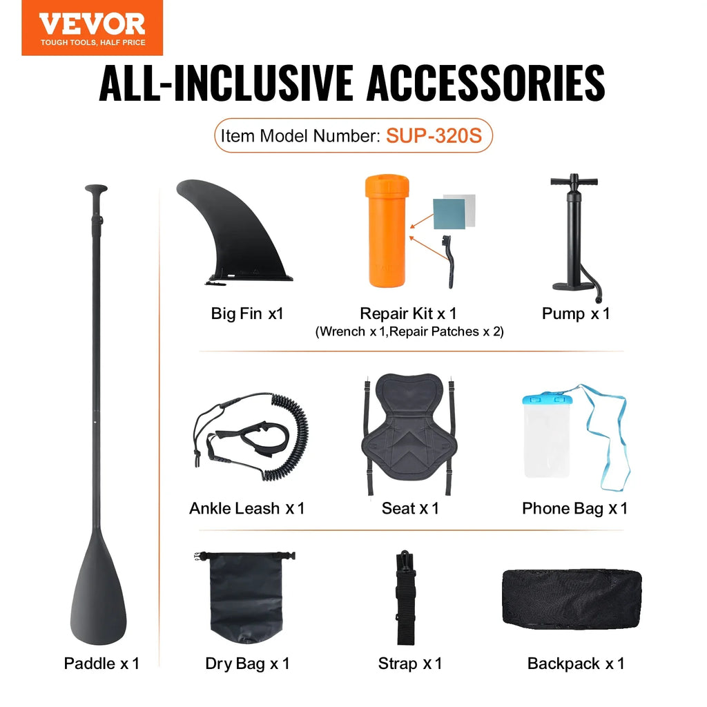10.6 ft Kayak Board Air-filled Stand Up Paddle Board with Seat Accessory