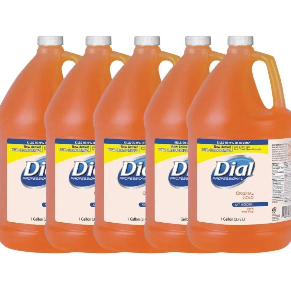 Professional Original Gold Antimicrobial Liquid Hand Soap; Kills 99.9% Bacteria; 128 FL OZ Per Gallon (5 Gallons)