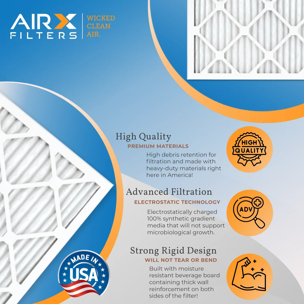 12x36x1 Air Filter MERV 11 Comparable to MPR 1000; MPR 1200 & FPR 7 Electrostatic Pleated Air Conditioner Filter 4 Pack HVAC Premium USA Made 12x36x1 Furnace Filters by AIRX FILTERS WICKED CLEAN AIR.
