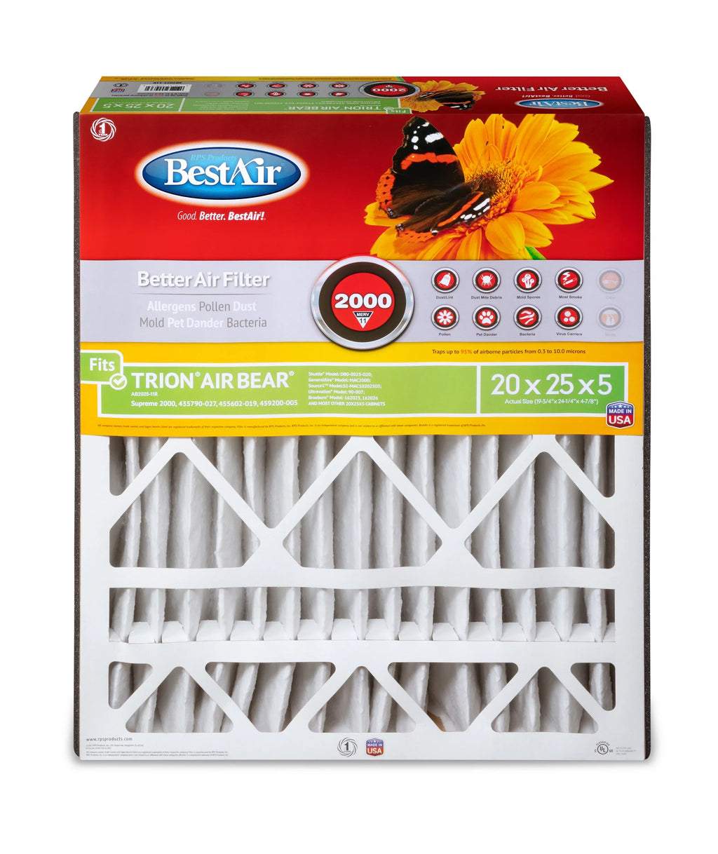 BestAir AB2025-11R Trion/AirBear 20x25x5 Series 2000 MERV 11 Furnace Filter