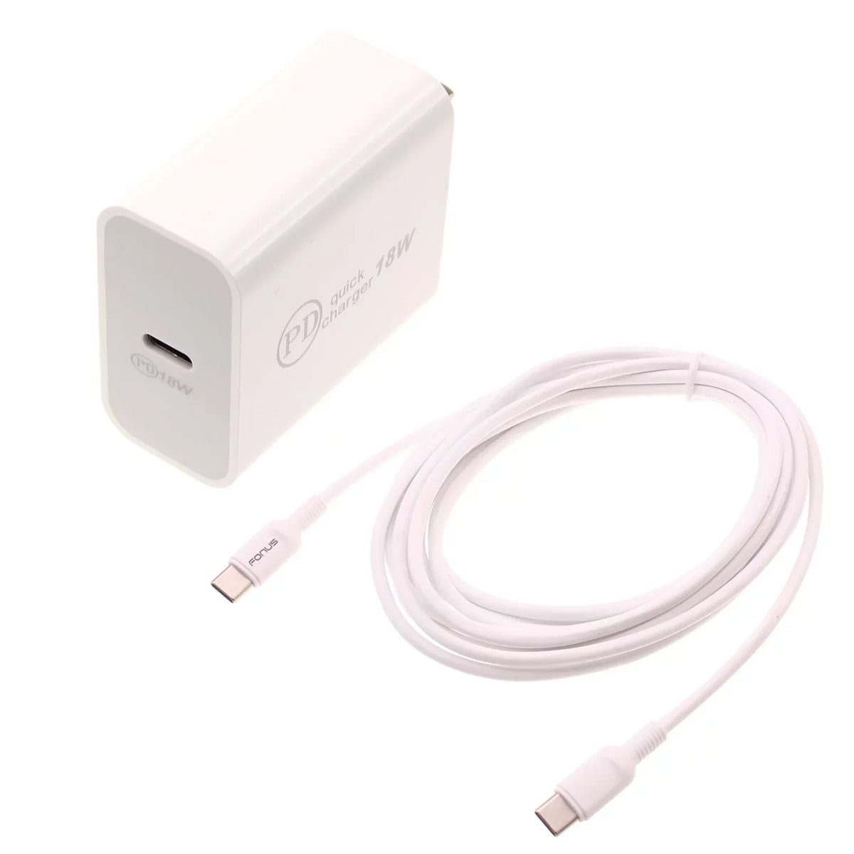 18W PD Home Charger Fast Type-C 10ft Long Cable Quick Power Adapter USB-C Wall Q1G for Blackberry KEYone; Key2 LE - BLU G9; Vivo XI Plus; G90 Pro; 5 - BOLD N1 - CAT S61 S48c S42