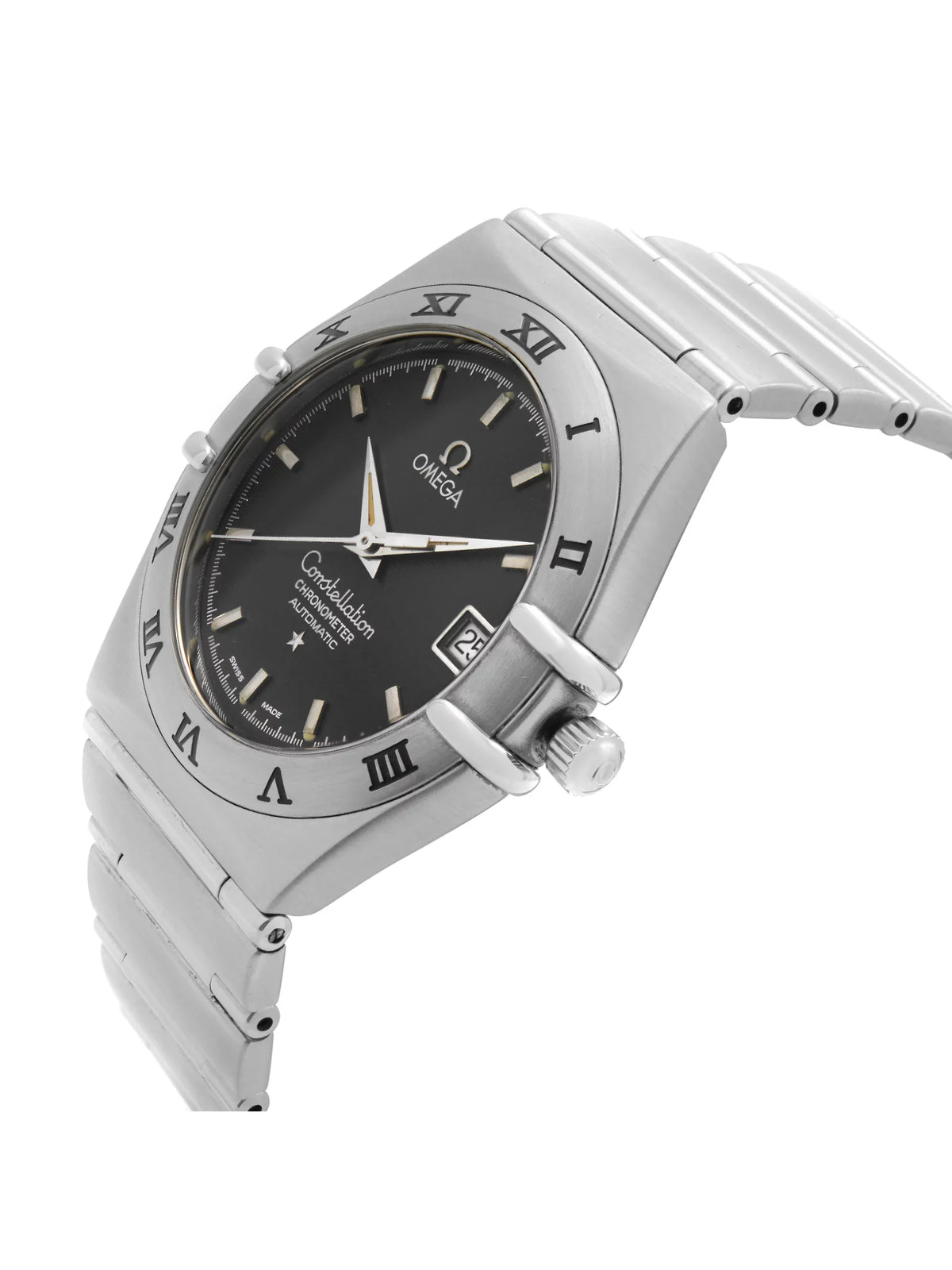 Omega Constellation Steel 35 mm Date Dark Blue Dial Men Automatic Watch 368.1201