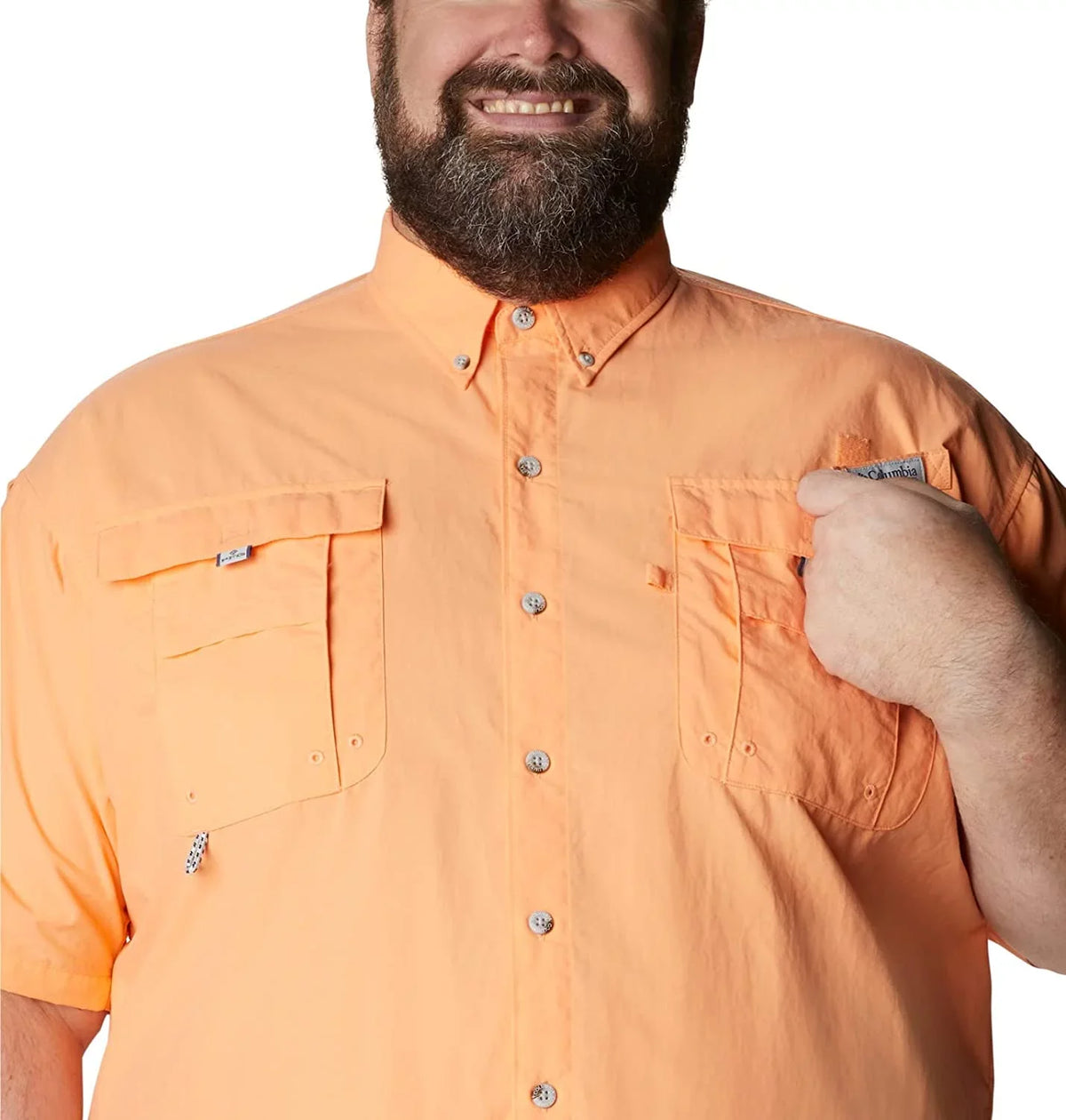 Columbia Men's Bahama II Short Sleeve Shirt; Bright Nectar; XX-Small